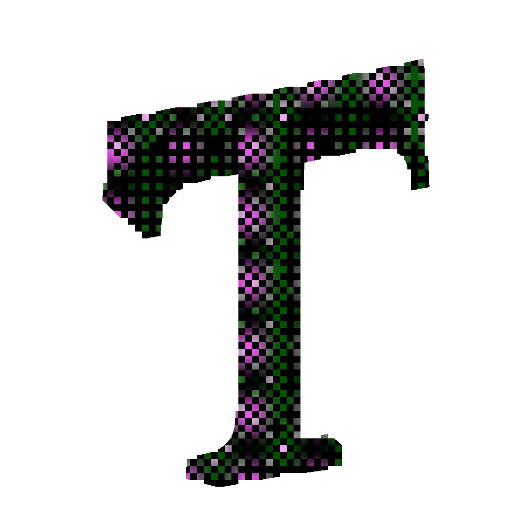 a floating letter T
